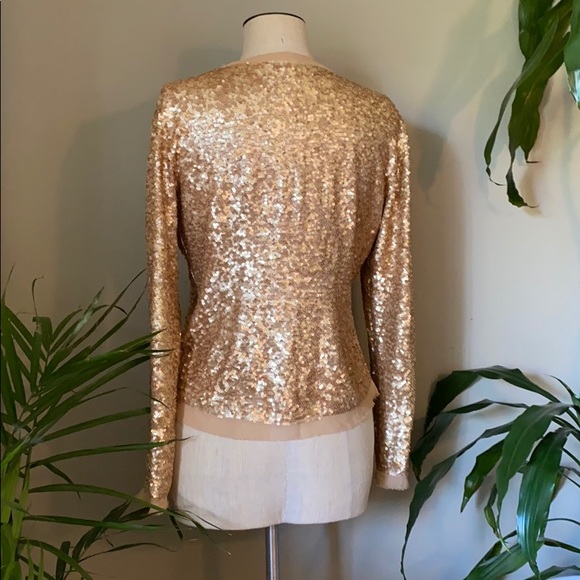 ✨bebe - Matte Sequine and Chiffon Top - Medium - Picture 6 of 11